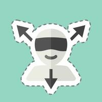 Sticker line cut Virtual Reality. related to 3D Visualization symbol. simple design editable. simple illustration vector