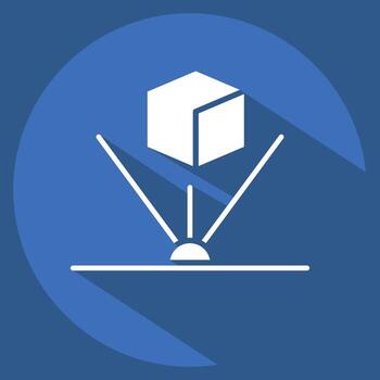 icono holograma relacionado a 3d visualización símbolo. largo sombra estilo. sencillo diseño editable. sencillo ilustración vector