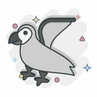 Icon Puffin. related to Alaska symbol. comic style. simple design editable. simple illustration vector