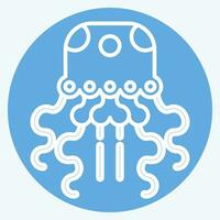 Icon Jellyfish. related to Alaska symbol. blue eyes style. simple design editable. simple illustration vector