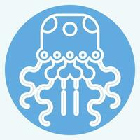 Icon Jellyfish. related to Alaska symbol. blue eyes style. simple design editable. simple illustration vector