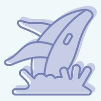 Icon Whale. related to Alaska symbol. two tone style. simple design editable. simple illustration vector