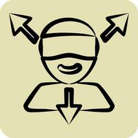 Icon Virtual Reality. related to 3D Visualization symbol. hand drawn style. simple design editable. simple illustration vector