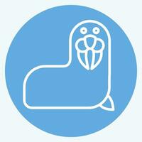 Icon Walrus. related to Alaska symbol. blue eyes style. simple design editable. simple illustration vector