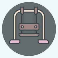 Icon Swing. related to Amusement Park symbol. color mate style. simple design editable. simple illustration vector