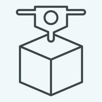 Icon 3D Printing. related to 3D Visualization symbol. line style. simple design editable. simple illustration vector