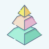 Icon Pyramid Chart. related to 3D Visualization symbol. doodle style. simple design editable. simple illustration vector