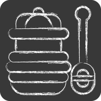 Icon Honey Jar. related to Apiary symbol. chalk Style. simple design editable. simple illustration vector