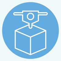 Icon 3D Printing. related to 3D Visualization symbol. blue eyes style. simple design editable. simple illustration vector