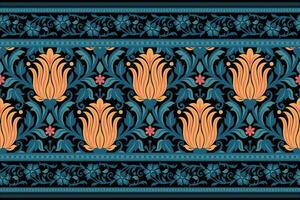 Botanical Seamless. Background Seamless Pattern Geometric Ethnic pattern design  for background, carpet, wallpaper, clothing, wrapping, Batik, fabric, printing textile illustration. vector