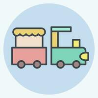 Icon Train. related to Amusement Park symbol. color mate style. simple design editable. simple illustration vector