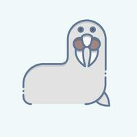 Icon Walrus. related to Alaska symbol. doodle style. simple design editable. simple illustration vector