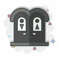 Icon Public Toilet. related to Amusement Park symbol. comic style. simple design editable. simple illustration vector