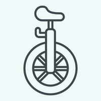 Icon Unicycle. related to Amusement Park symbol. line style. simple design editable. simple illustration vector