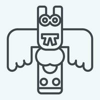 Icon Totem. related to Alaska symbol. line style. simple design editable. simple illustration vector