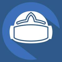 Icon VR Helmet. related to 3D Visualization symbol. long shadow style. simple design editable. simple illustration vector