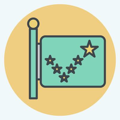 Icon Alaska Flag. related to Alaska symbol. color mate style. simple design editable. simple illustration