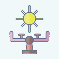 Icon Seesaw. related to Amusement Park symbol. doodle style. simple design editable. simple illustration vector