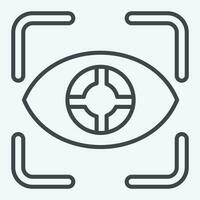 Icon Eye Tracking. related to 3D Visualization symbol. line style. simple design editable. simple illustration vector