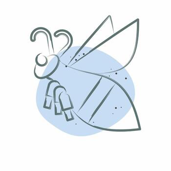 Icon Mountain Bee. related to Apiary symbol. Color Spot Style. simple design editable. simple illustration vector