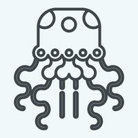 Icon Jellyfish. related to Alaska symbol. line style. simple design editable. simple illustration vector