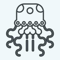 Icon Jellyfish. related to Alaska symbol. line style. simple design editable. simple illustration vector