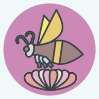 Icon Bee. related to Apiary symbol. color mate style. simple design editable. simple illustration vector