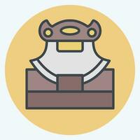 Icon Ulu Blade. related to Alaska symbol. color mate style. simple design editable. simple illustration vector