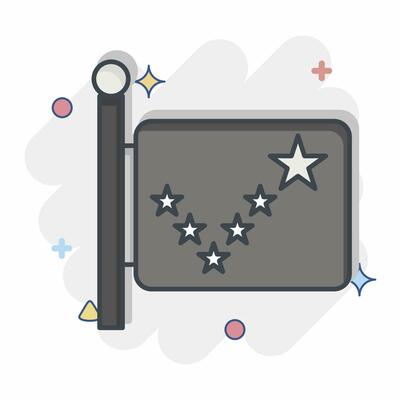 Icon Alaska Flag. related to Alaska symbol. comic style. simple design editable. simple illustration