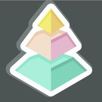 Sticker Pyramid Chart. related to 3D Visualization symbol. simple design editable. simple illustration vector