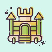 Icon Inflatable Castle. related to Amusement Park symbol. MBE style. simple design editable. simple illustration vector