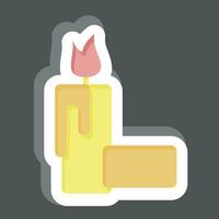 Sticker Candle. related to Apiary symbol. simple design editable. simple illustration vector