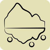 Icon Iceberg. related to Alaska symbol. hand drawn style. simple design editable. simple illustration vector