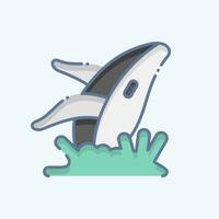 Icon Whale. related to Alaska symbol. doodle style. simple design editable. simple illustration vector