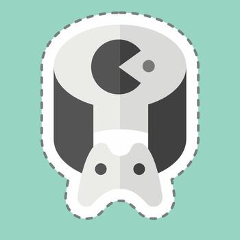 Sticker line cut VR Game. related to 3D Visualization symbol. simple design editable. simple illustration vector