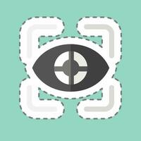 Sticker line cut Eye Tracking. related to 3D Visualization symbol. simple design editable. simple illustration vector