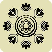 Icon Snowlakes. related to Alaska symbol. hand drawn style. simple design editable. simple illustration vector