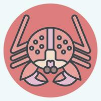 Icon Alaskan King Crab. related to Alaska symbol. color mate style. simple design editable. simple illustration vector