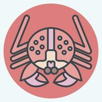 Icon Alaskan King Crab. related to Alaska symbol. color mate style. simple design editable. simple illustration vector