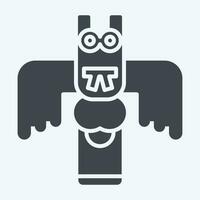 Icon Totem. related to Alaska symbol. glyph style. simple design editable. simple illustration vector