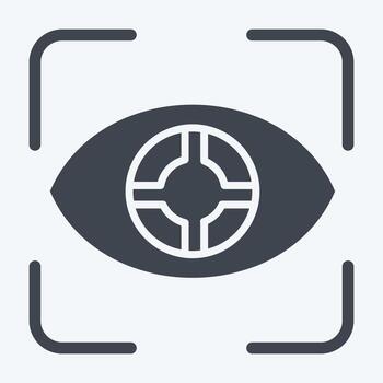 Icon Eye Tracking. related to 3D Visualization symbol. glyph style. simple design editable. simple illustration vector