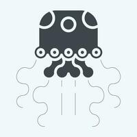 Icon Jellyfish. related to Alaska symbol. glyph style. simple design editable. simple illustration vector