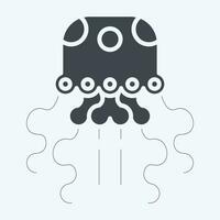 Icon Jellyfish. related to Alaska symbol. glyph style. simple design editable. simple illustration vector