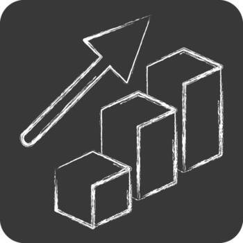 icono bar cuadro. relacionado a 3d visualización símbolo. tiza estilo. sencillo diseño editable. sencillo ilustración vector