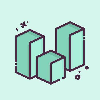 Icon 3D Visualication. related to 3D Visualization symbol. MBE style. simple design editable. simple illustration vector