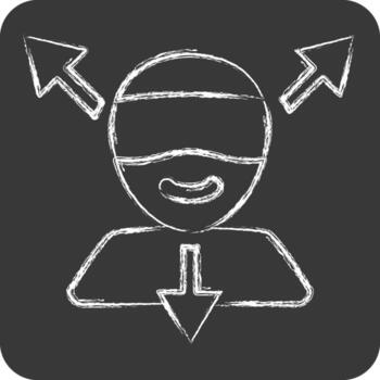 Icon Virtual Reality. related to 3D Visualization symbol. chalk Style. simple design editable. simple illustration vector