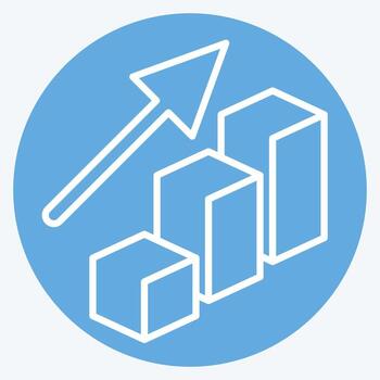 Icon Bar Chart. related to 3D Visualization symbol. blue eyes style. simple design editable. simple illustration vector