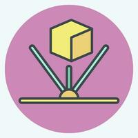 Icon Hologram. related to 3D Visualization symbol. color mate style. simple design editable. simple illustration vector