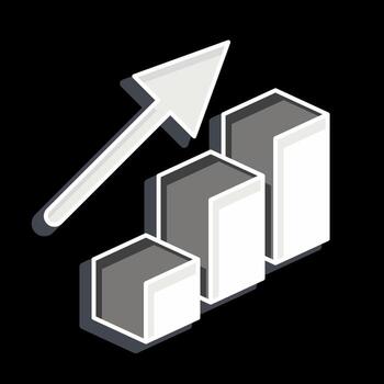 Icon Bar Chart. related to 3D Visualization symbol. glossy style. simple design editable. simple illustration vector