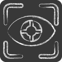 Icon Eye Tracking. related to 3D Visualization symbol. chalk Style. simple design editable. simple illustration vector